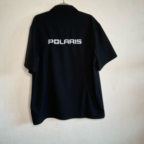POLARIS Men's Mens XL Extra Large Short-Sleeve Tech Pit Shirt with Logo, Black - Picture 12 of 13